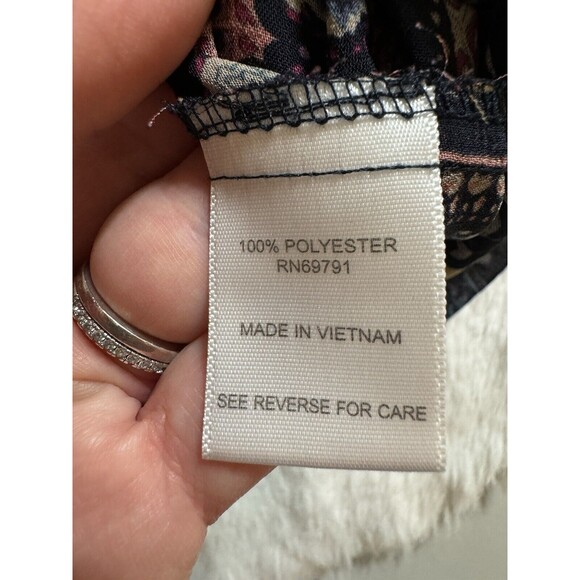 Cb Established 1962 Blouse Women’s Plus 3X  Button up Patchwork Blue Roll Tab - Picture 7 of 8